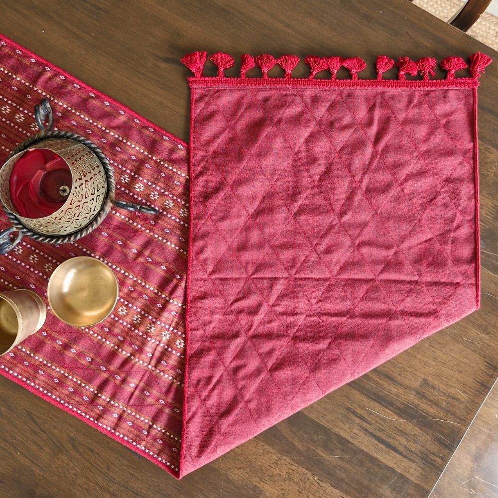 Woven Ruby Red Reversible Runner Ruby Red