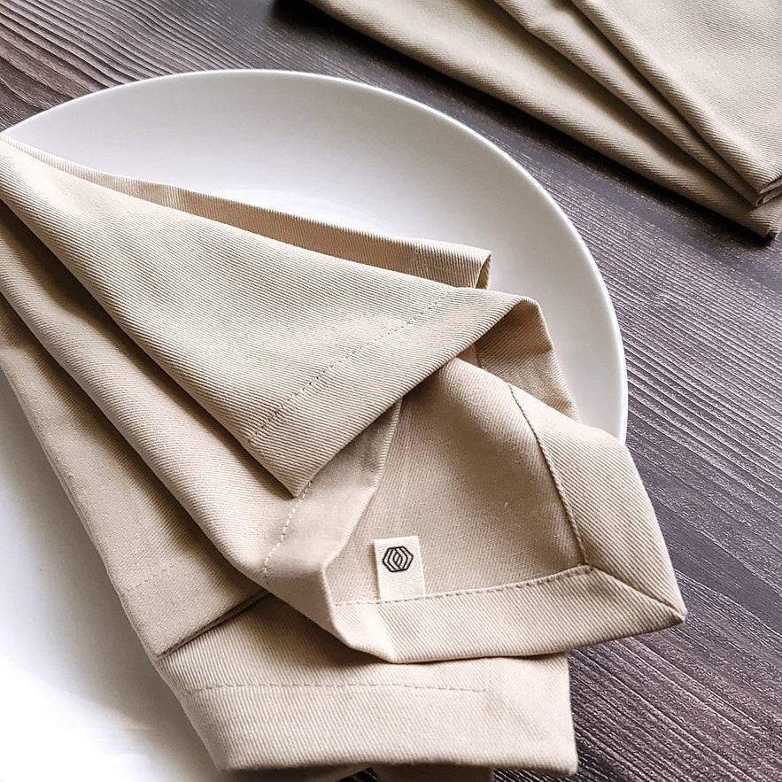 White Sand (Beige) - Cotton Table Napkins