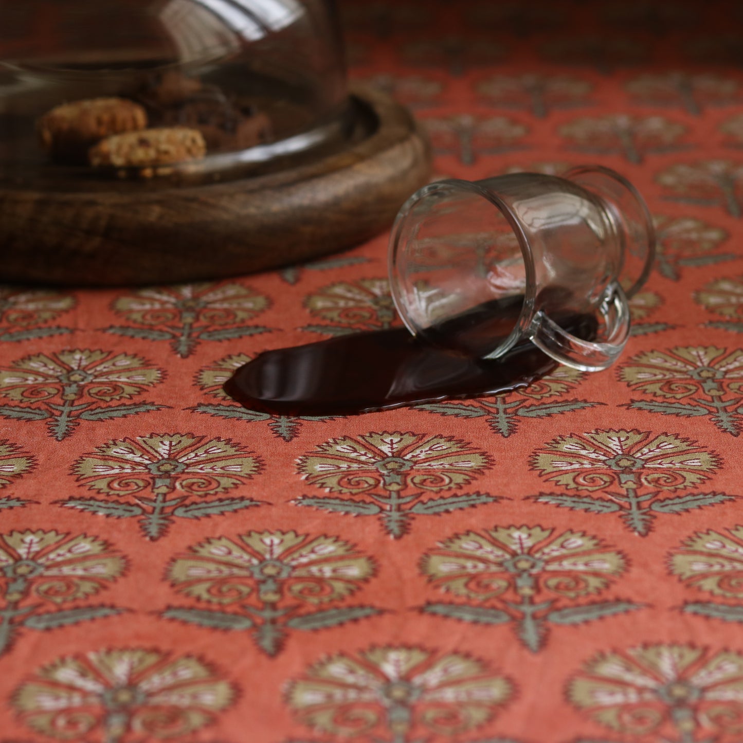 Festive Coral Tablecloth