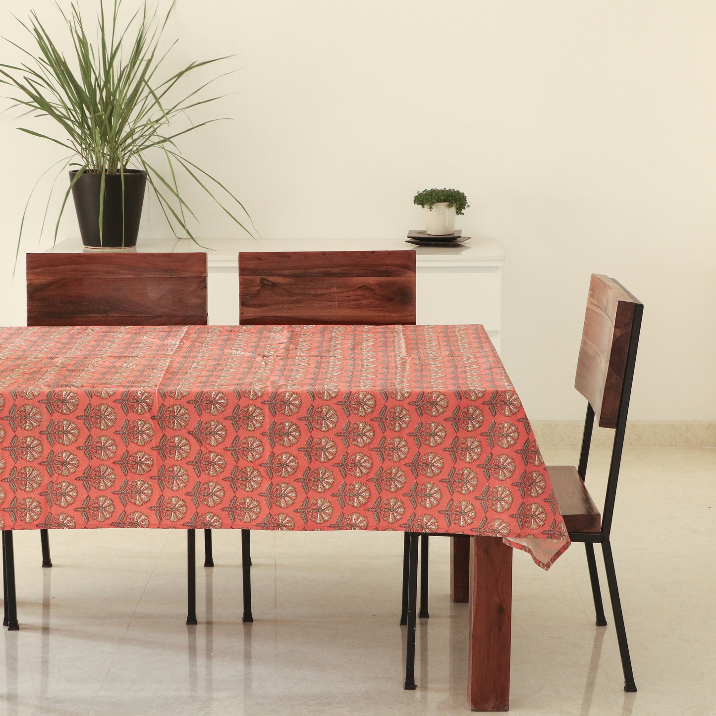 Festive Coral Tablecloth