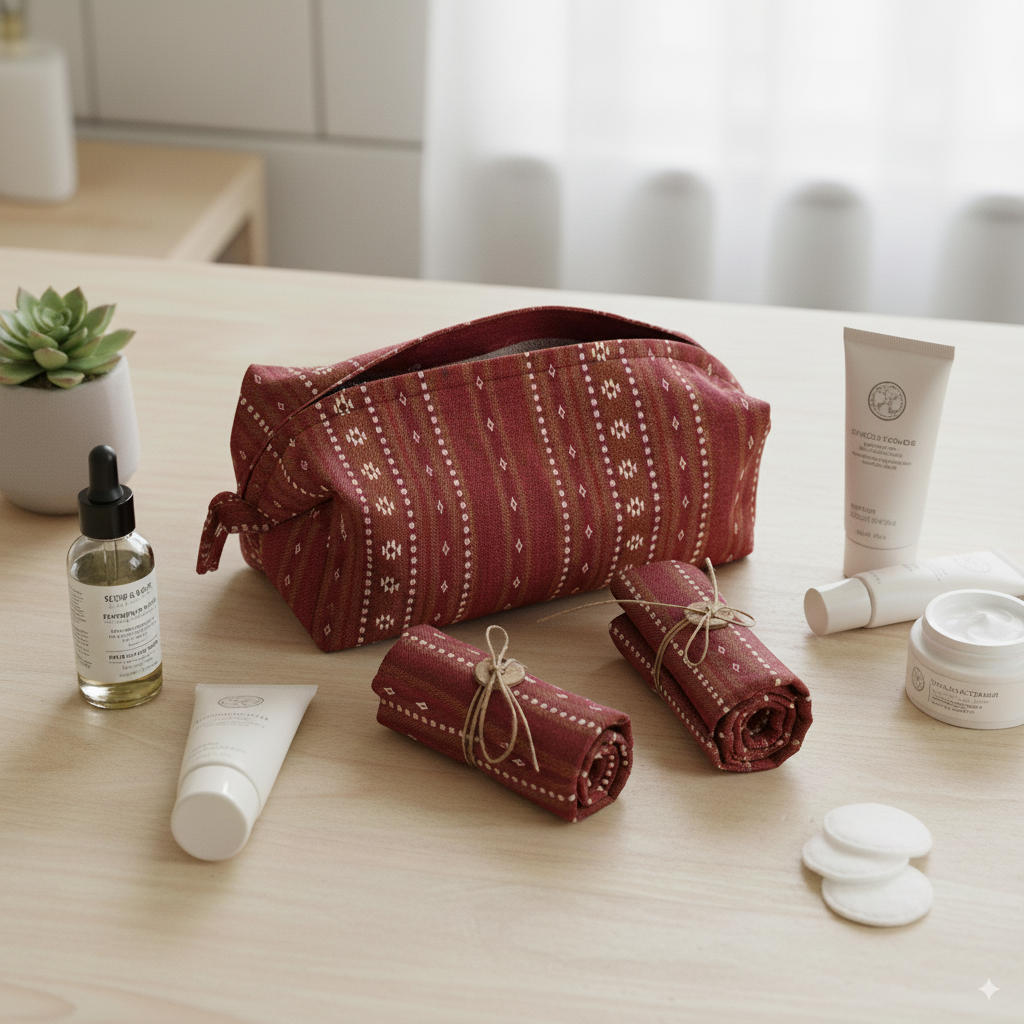 Tuck & Go Pouch - Woven Ruby Red