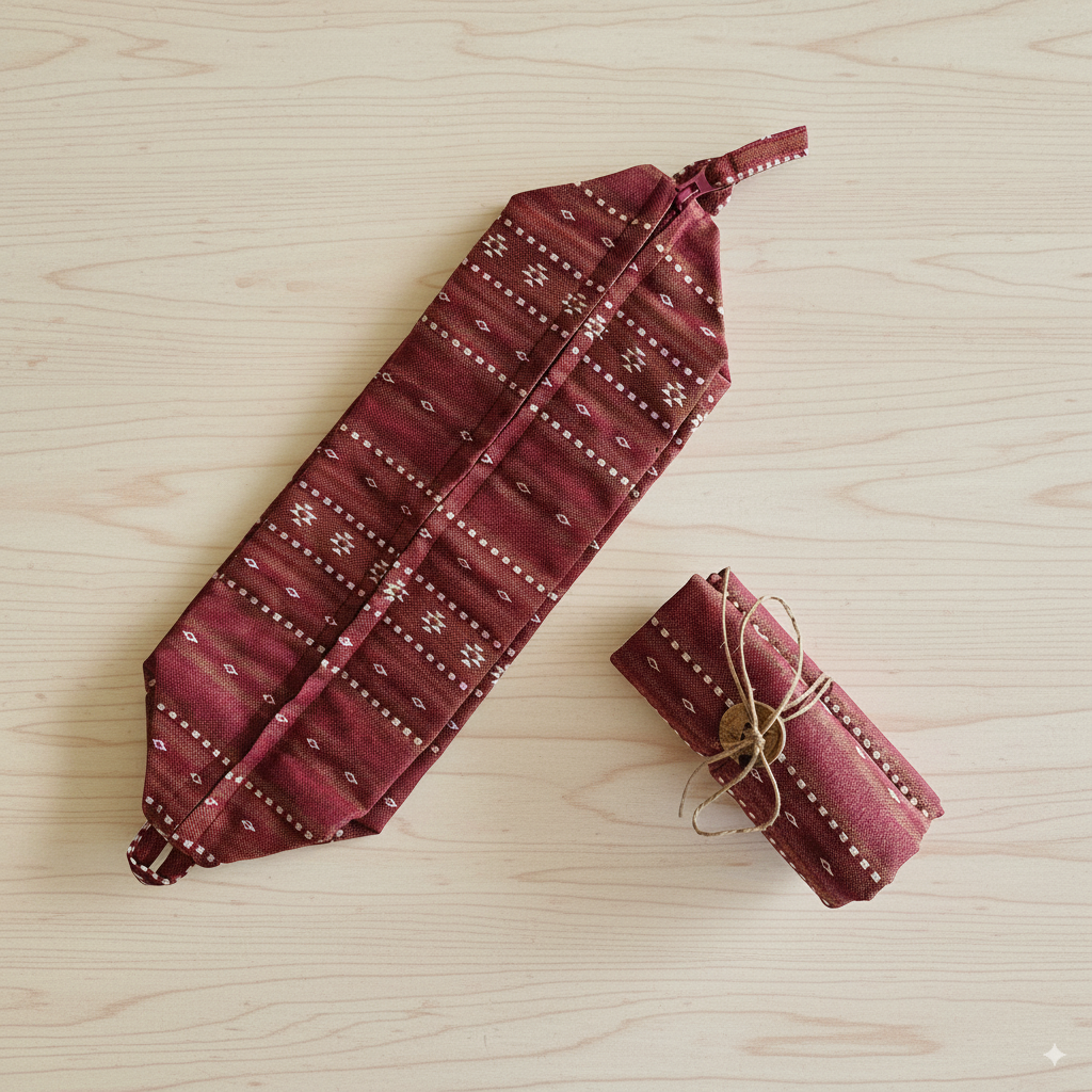 Tuck & Go Pouch - Woven Ruby Red