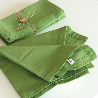 Leaf Green Solid - Cotton Table Napkins