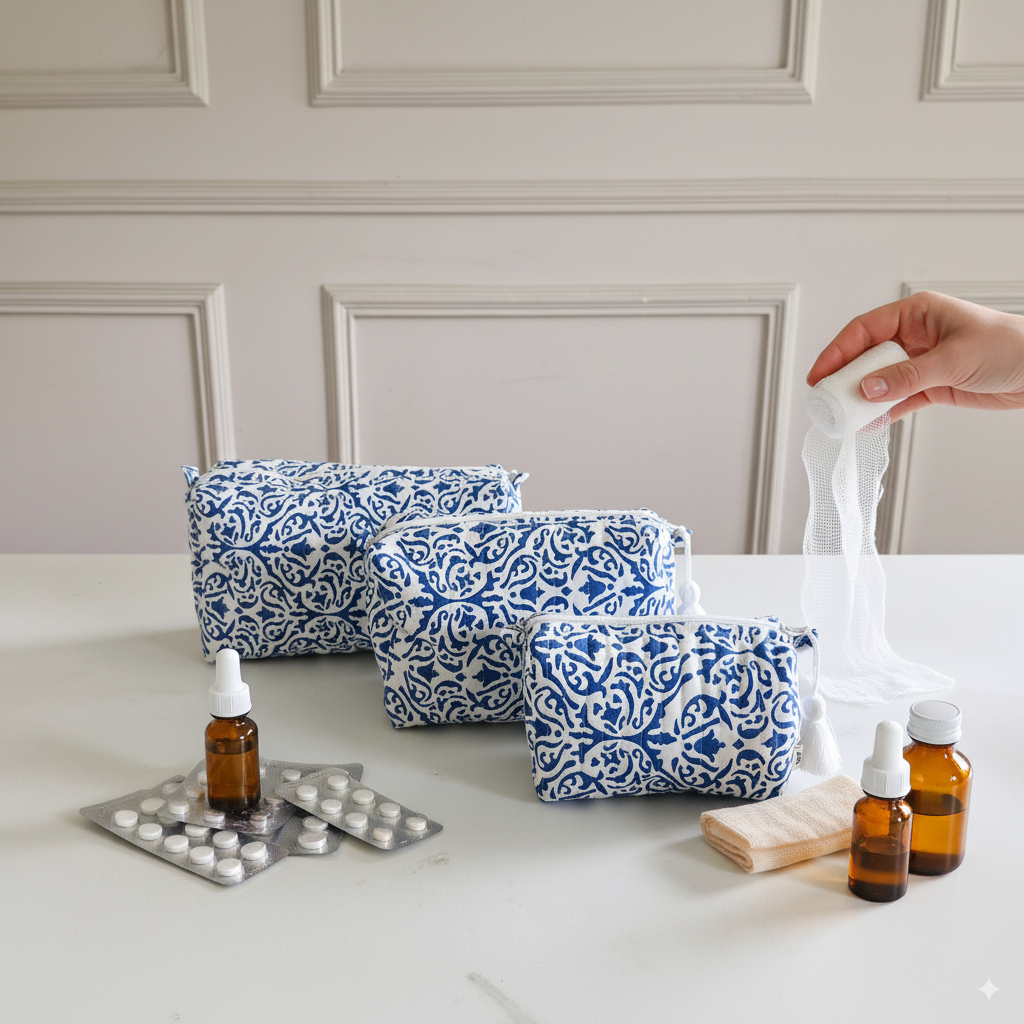Quilted Pouches - Whispers of the Sea