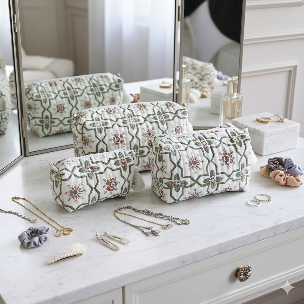 Quilted Pouches - Persian Garden