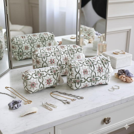 Quilted Pouches - Persian Garden