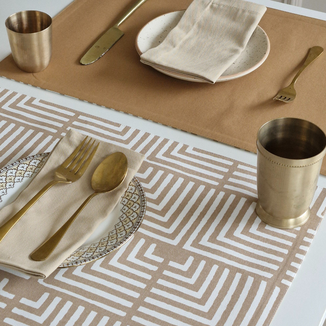 Shifting Sands Placemats Rectangle (12" x 17") Beige
