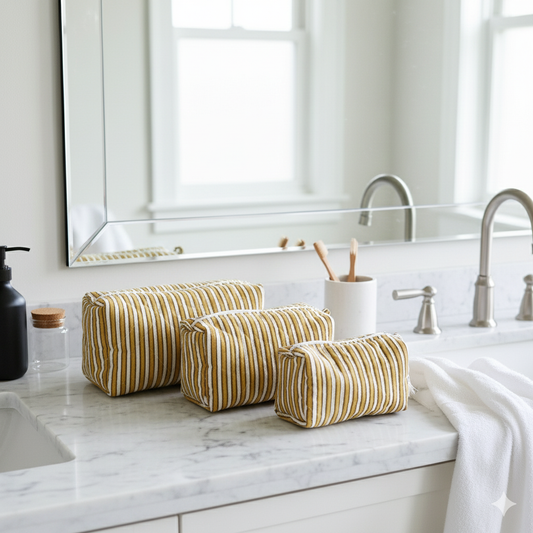 Quilted Pouches - Ochre Mirage
