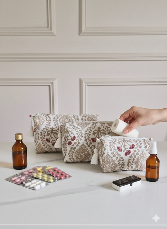 Quilted Pouches - Sweet Almond