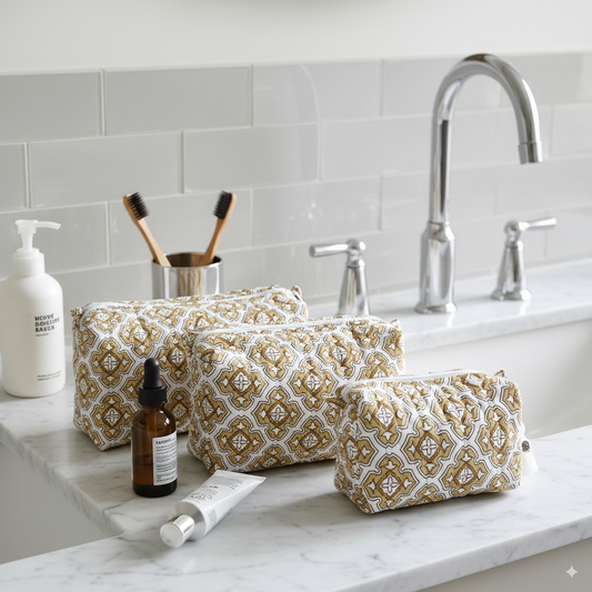 Quilted Pouches - Chai and Toast