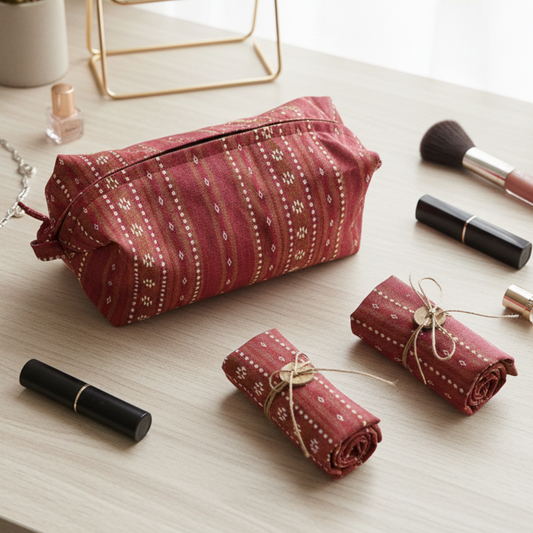 Tuck & Go Pouch - Woven Ruby Red