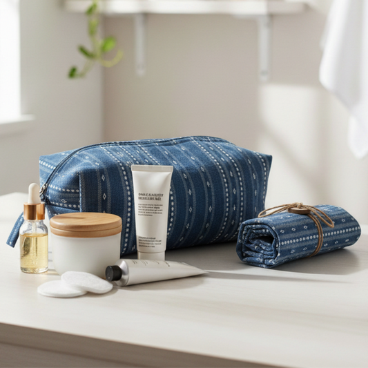 Tuck & Go Pouch - Woven Aegean Blue