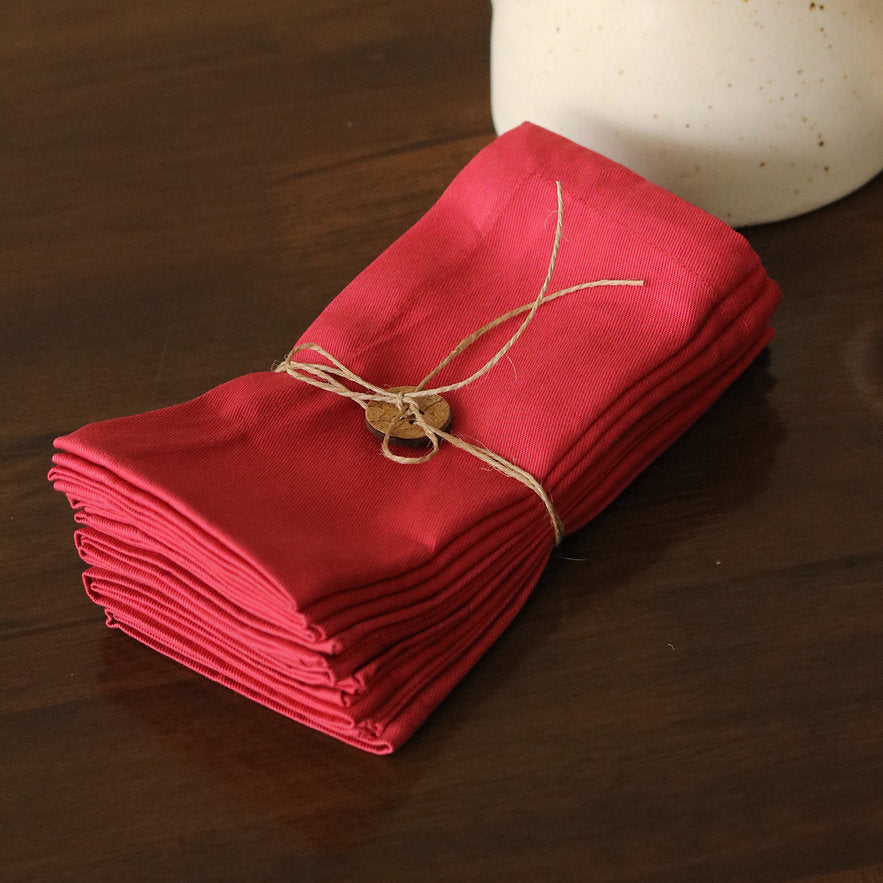 Coral Red - Cotton Table NapkinsCotton Table Napkins | Red Napkins ...