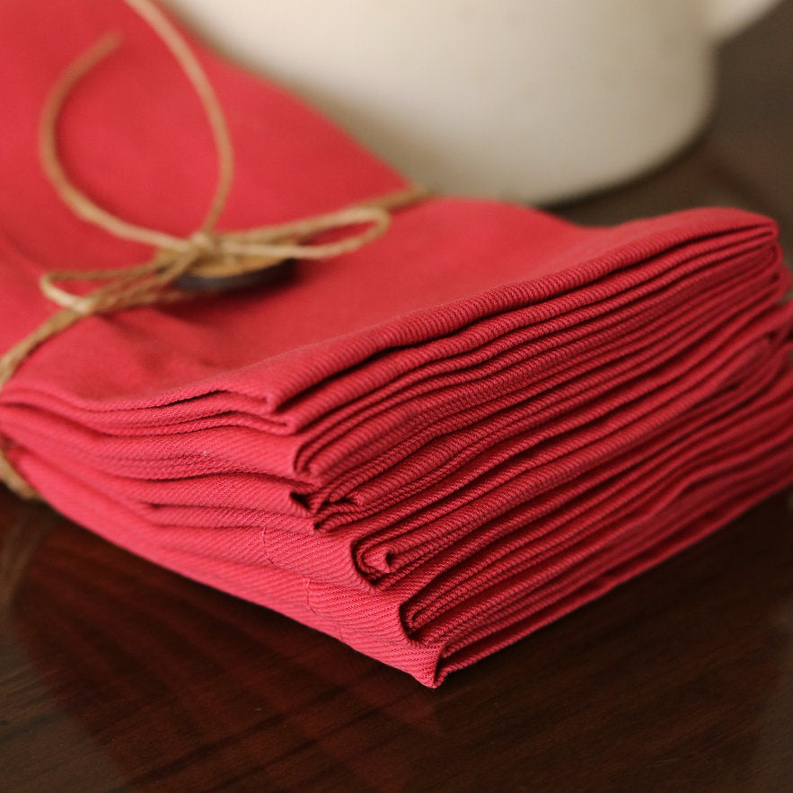 Coral Red - Cotton Table Napkins