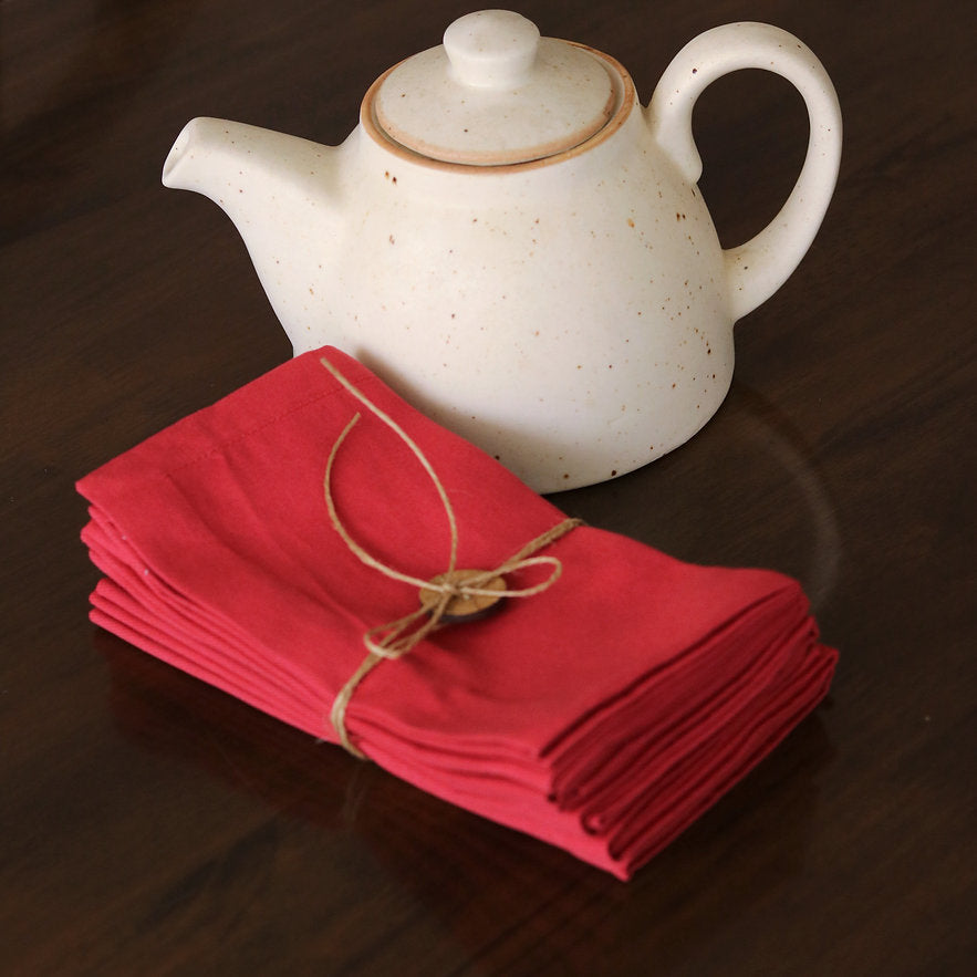 Coral Red - Cotton Table Napkins