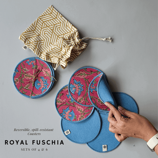 Cotton Coasters Royal Fuschia
