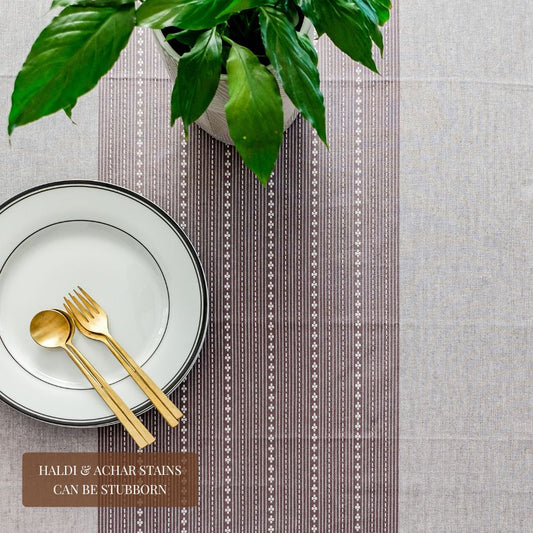 Woven Winter Grey Tablecloth