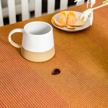 Coffee stains on tablecloth