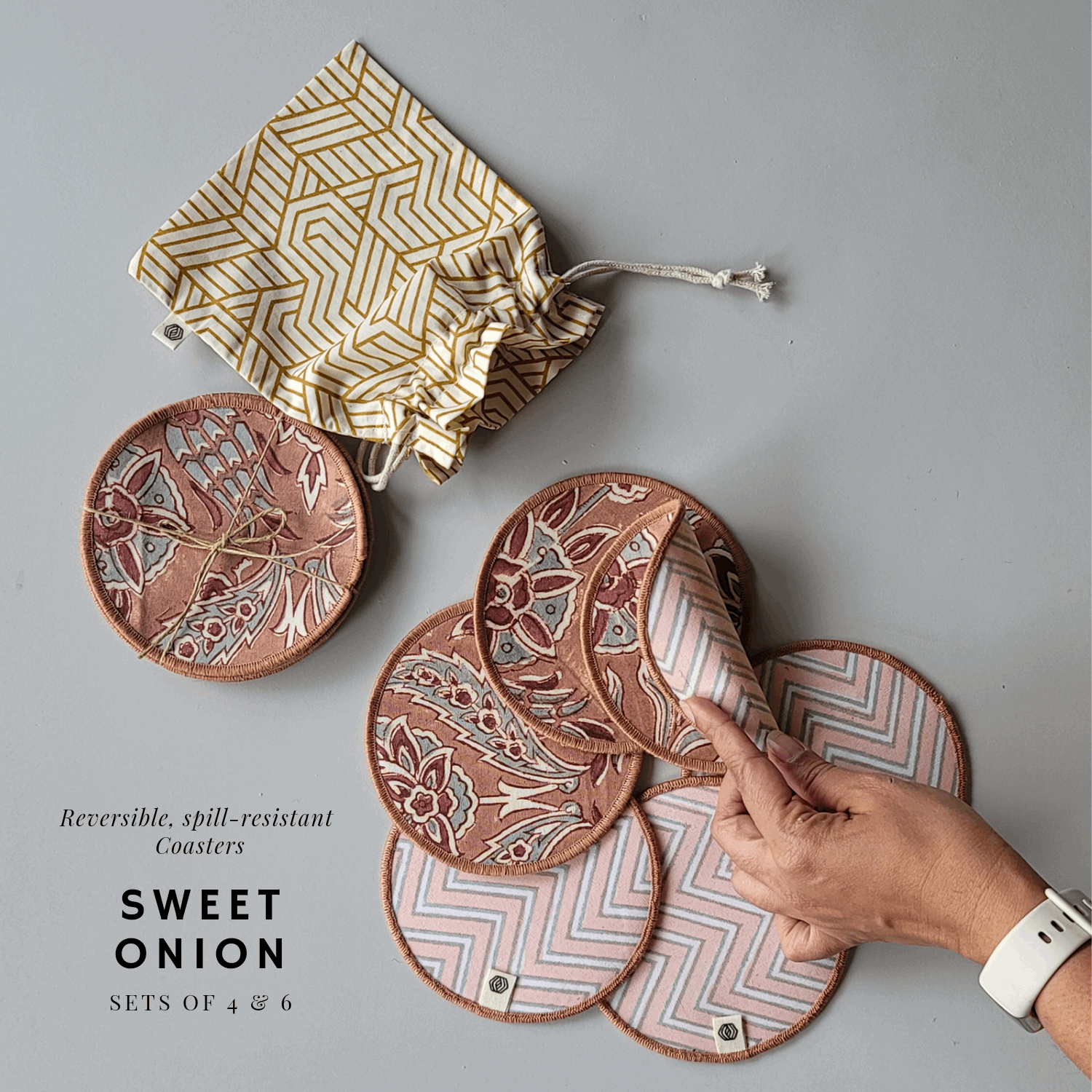 Cotton Coasters Sweet Onion