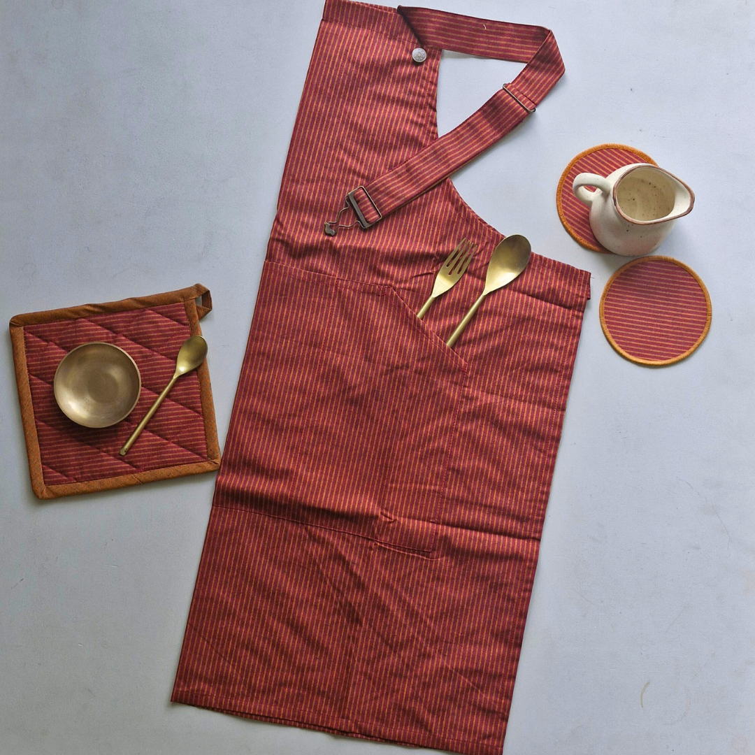 Spill-Resistant, 3-pocket, Cotton Apron - Serene Sunset Serene Sunset