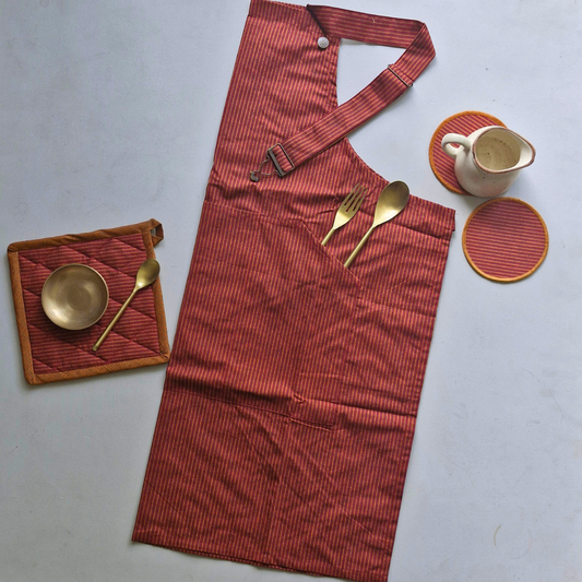 Spill-Resistant, 3-pocket, Cotton Apron - Serene Sunset Serene Sunset