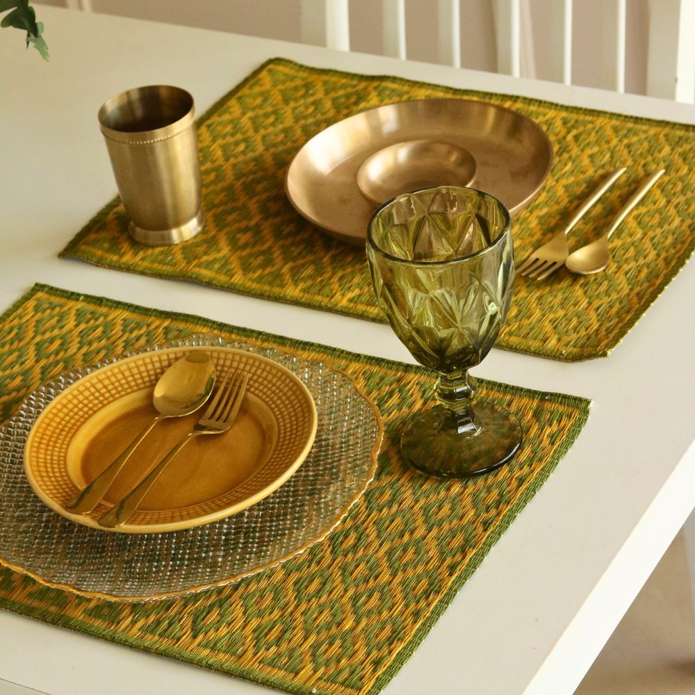 Masland Handwoven Madur Reed Placemats Green