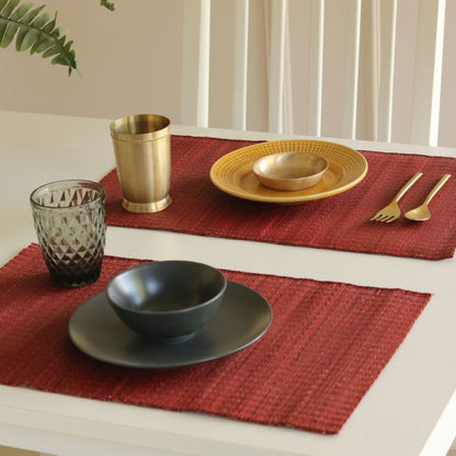 Masland Handwoven Madur Reed Placemats Red