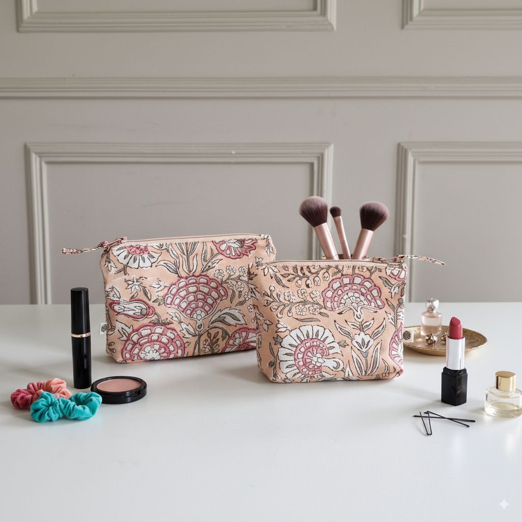 Handy Zip Pouches - Blushing Meadows