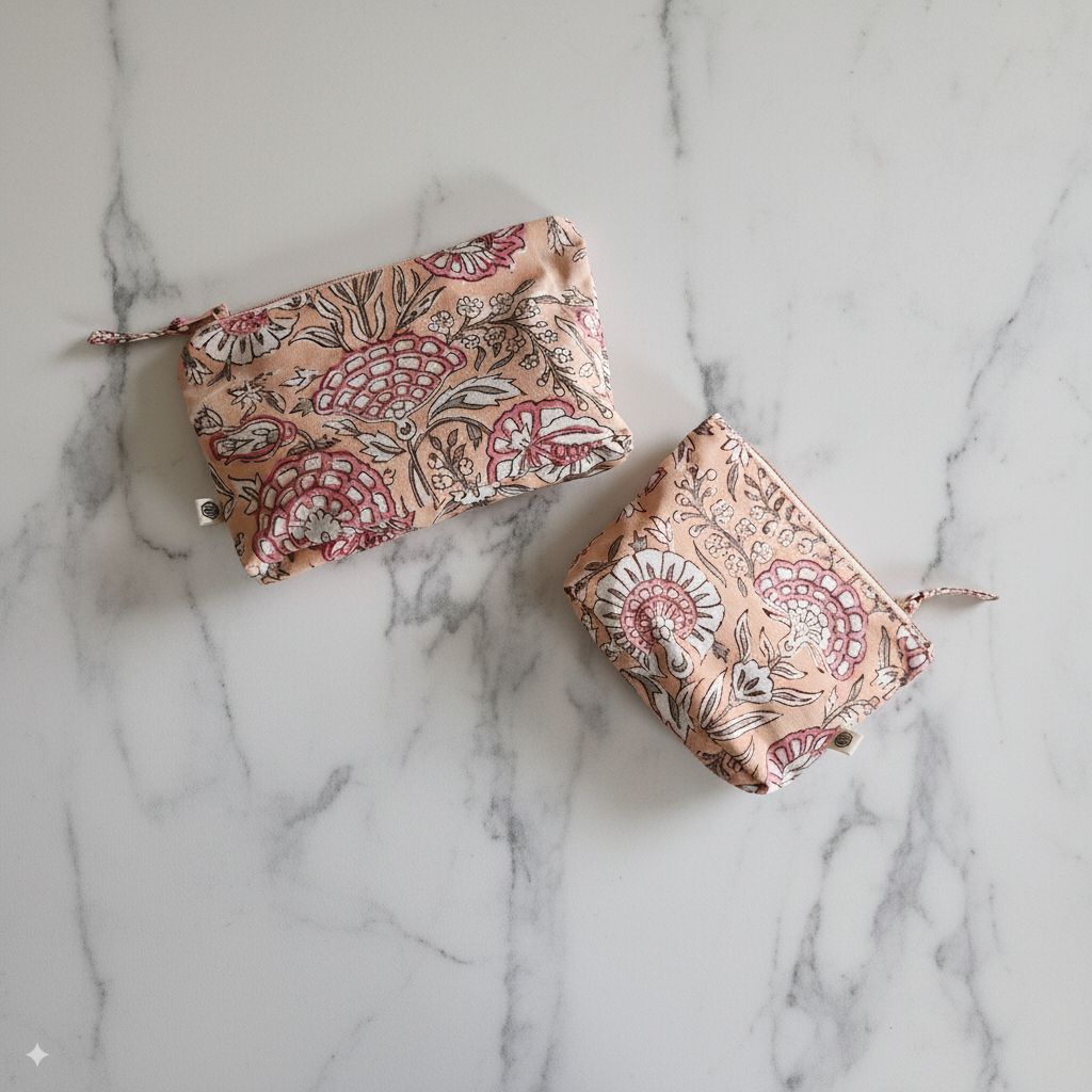 Handy Zip Pouches - Blushing Meadows