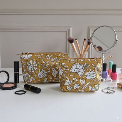 Handy Zip Pouches - Mustard Fields