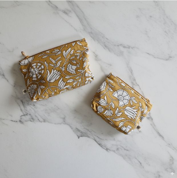 Handy Zip Pouches - Mustard Fields