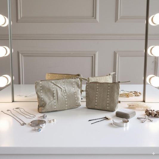Handy Zip Pouches - Woven Desert Sand