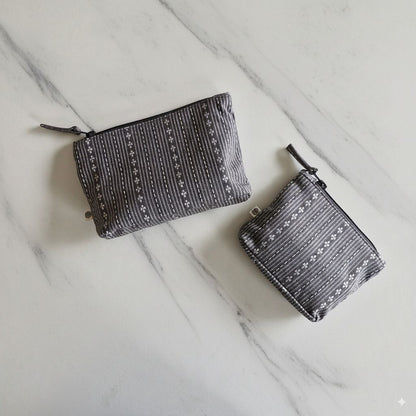 Handy Zip Pouches - Woven Winter Grey