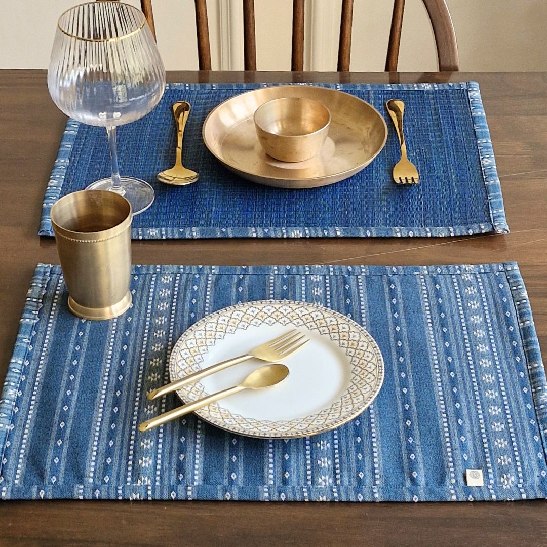 Woven Aegean Blue Hybrid Placemats