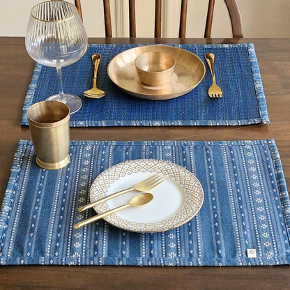 Woven Aegean Blue Hybrid Placemats