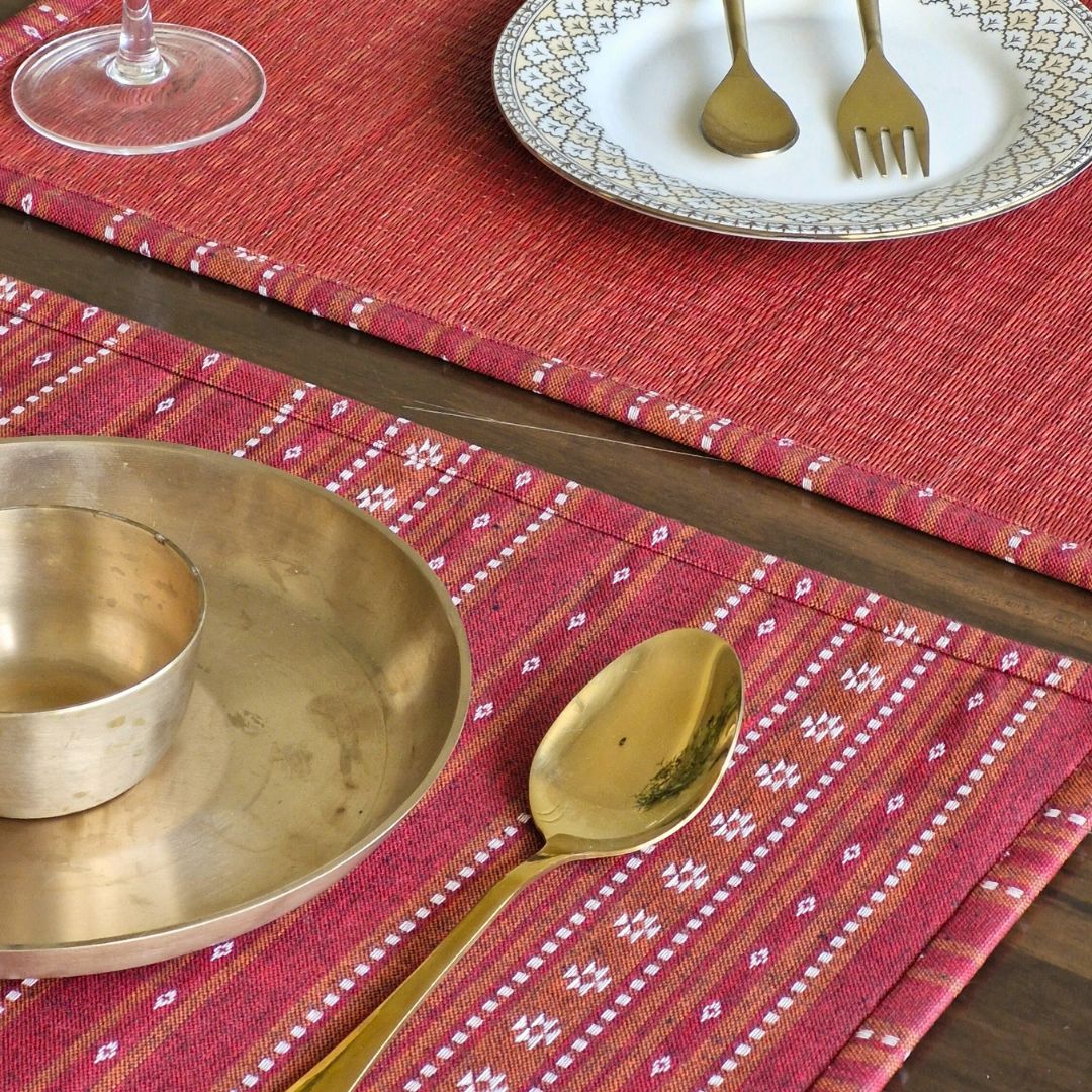 Woven Ruby Red Hybrid Placemats