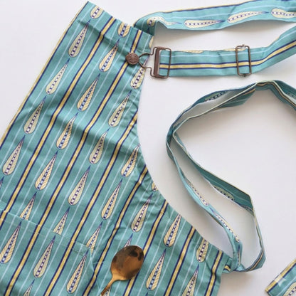 Spill-Resistant, 3-pocket, Cotton Apron - Garden Of Amalfi