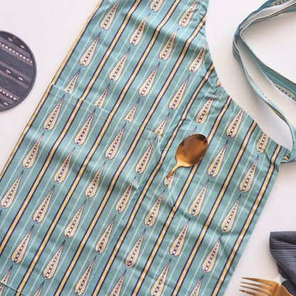 Spill-Resistant, 3-pocket, Cotton Apron - Garden Of Amalfi
