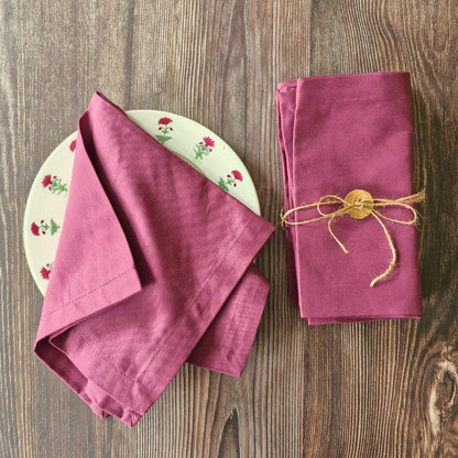 Cotton Table Napkins - Solid Mauve