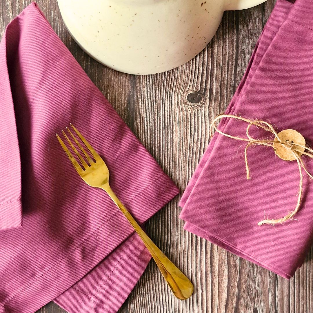 Cotton Table Napkins - Solid Mauve