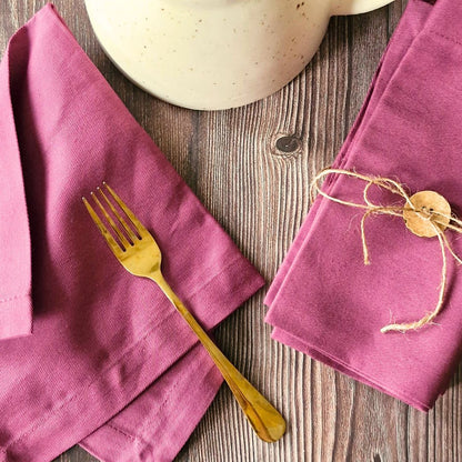 Cotton Table Napkins - Solid Mauve