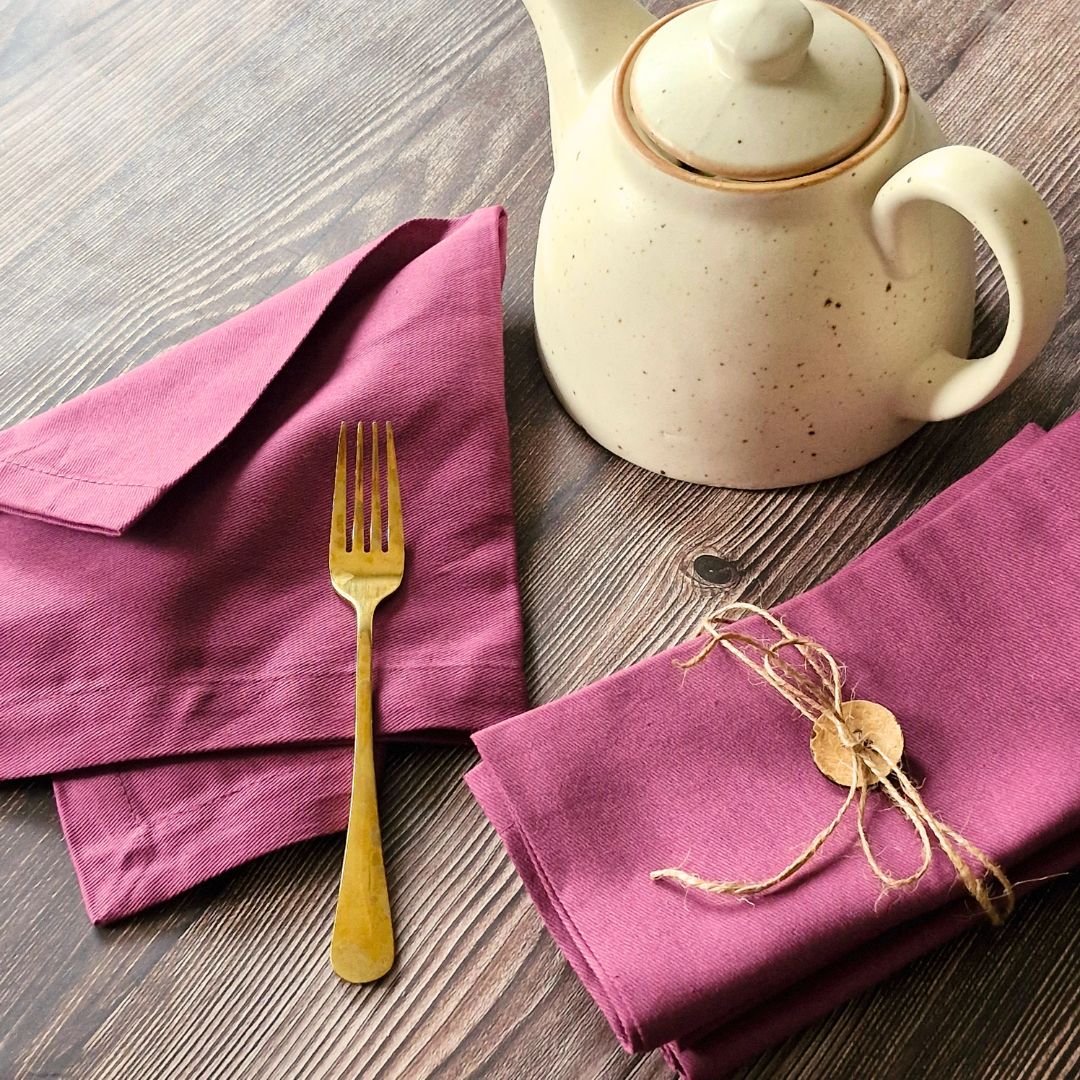 Cotton Table Napkins - Solid Mauve