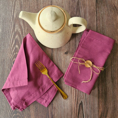 Cotton Table Napkins - Solid Mauve