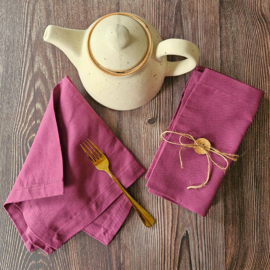 Cotton Table Napkins - Solid Mauve