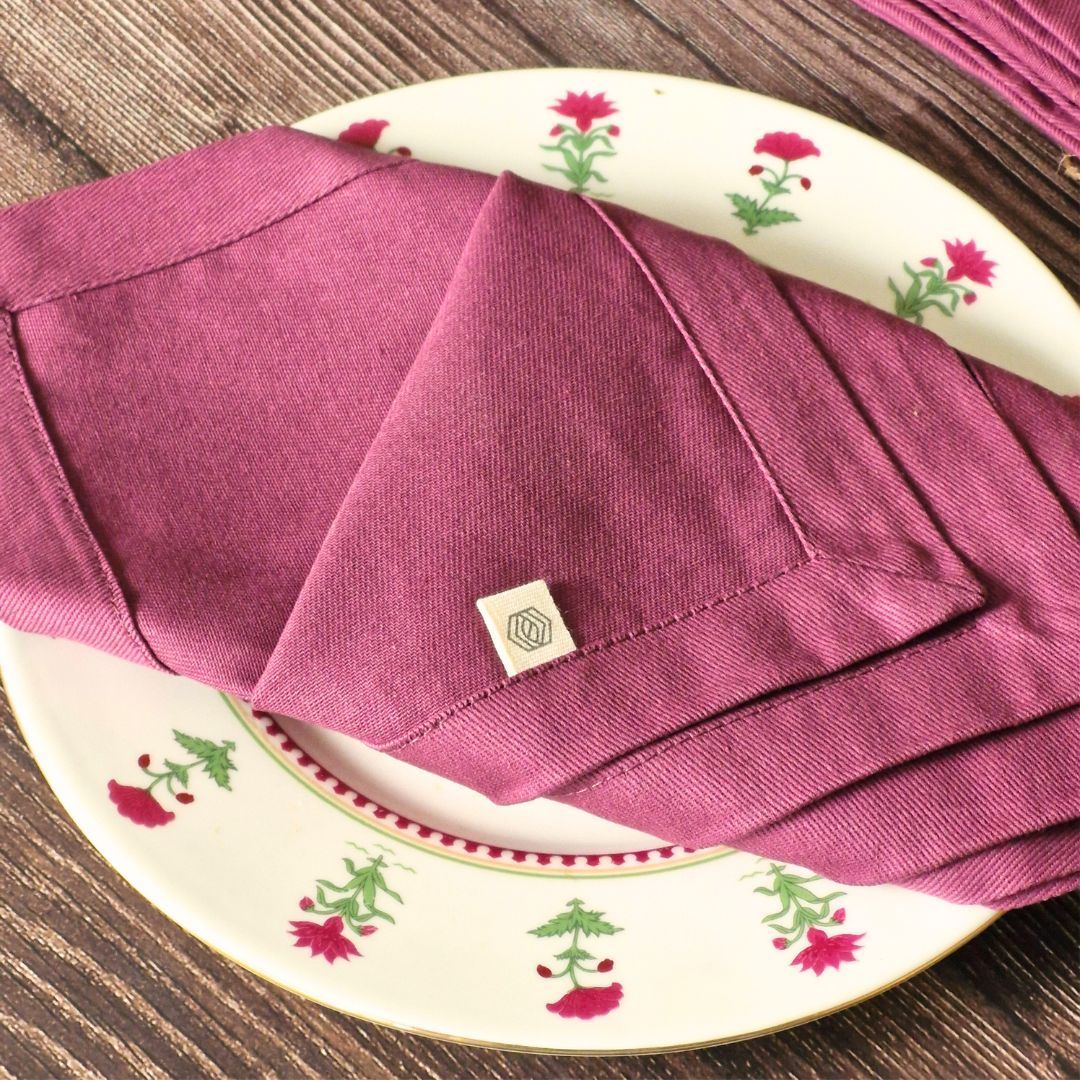 Cotton Table Napkins - Solid Mauve