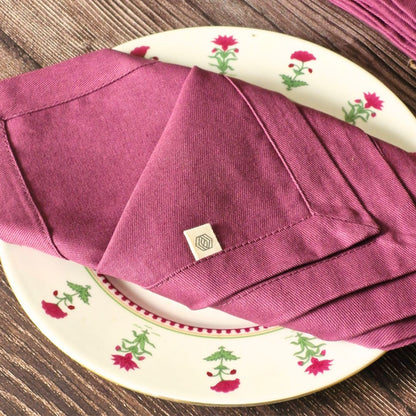 Cotton Table Napkins - Solid Mauve