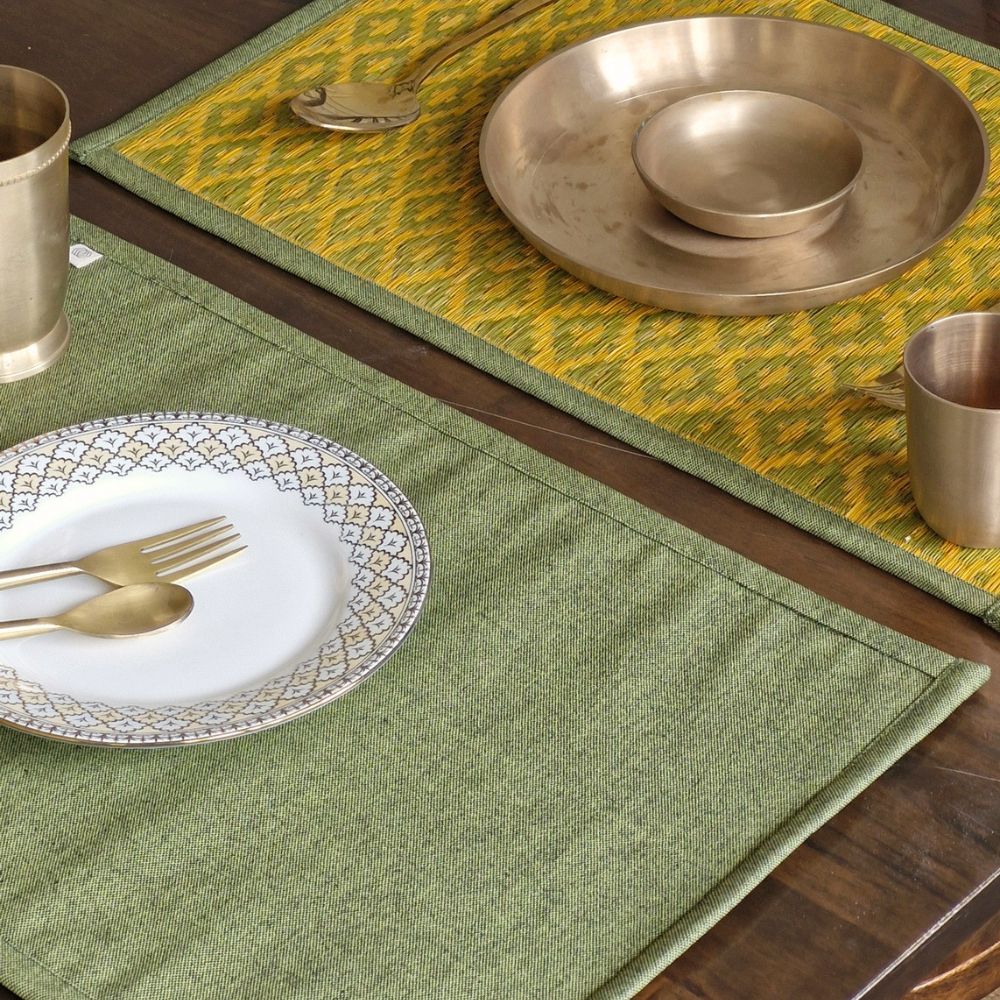 Woven Moss Green Hybrid Placemats