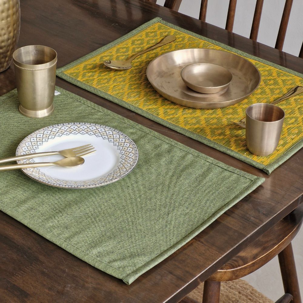 Woven Moss Green Hybrid Placemats