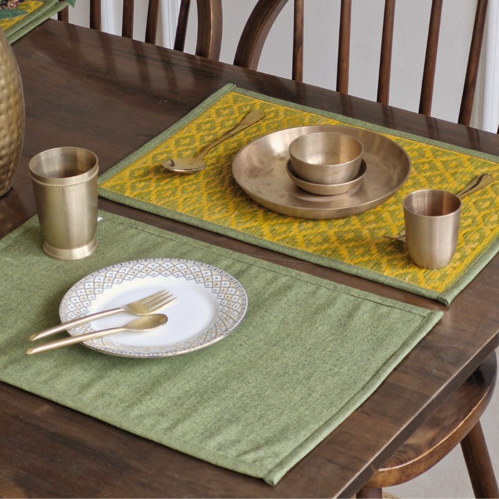 Woven Moss Green Hybrid Placemats