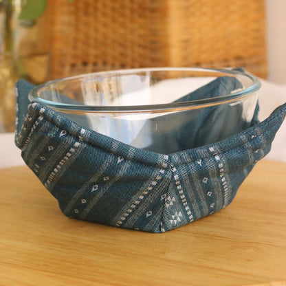 Wipeable & Reversible Pot Holder - Aegean Blue